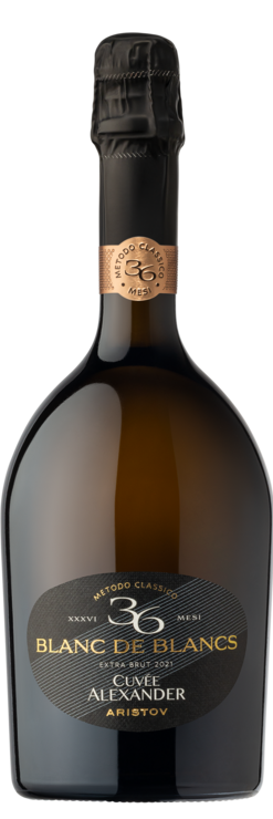 Игристое выдержанное вино с ЗНМП «Южный берег Тамани» выдержанное Аристов.Кюве Александр.Блан де Блан 36